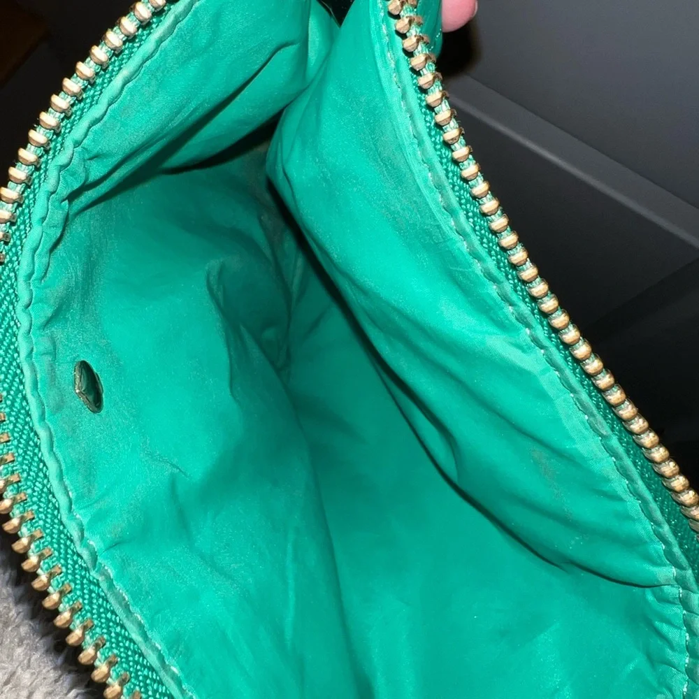 kate spade Quilted Teal Nylon Crossbody with Black Strap - Picture 7 of 11